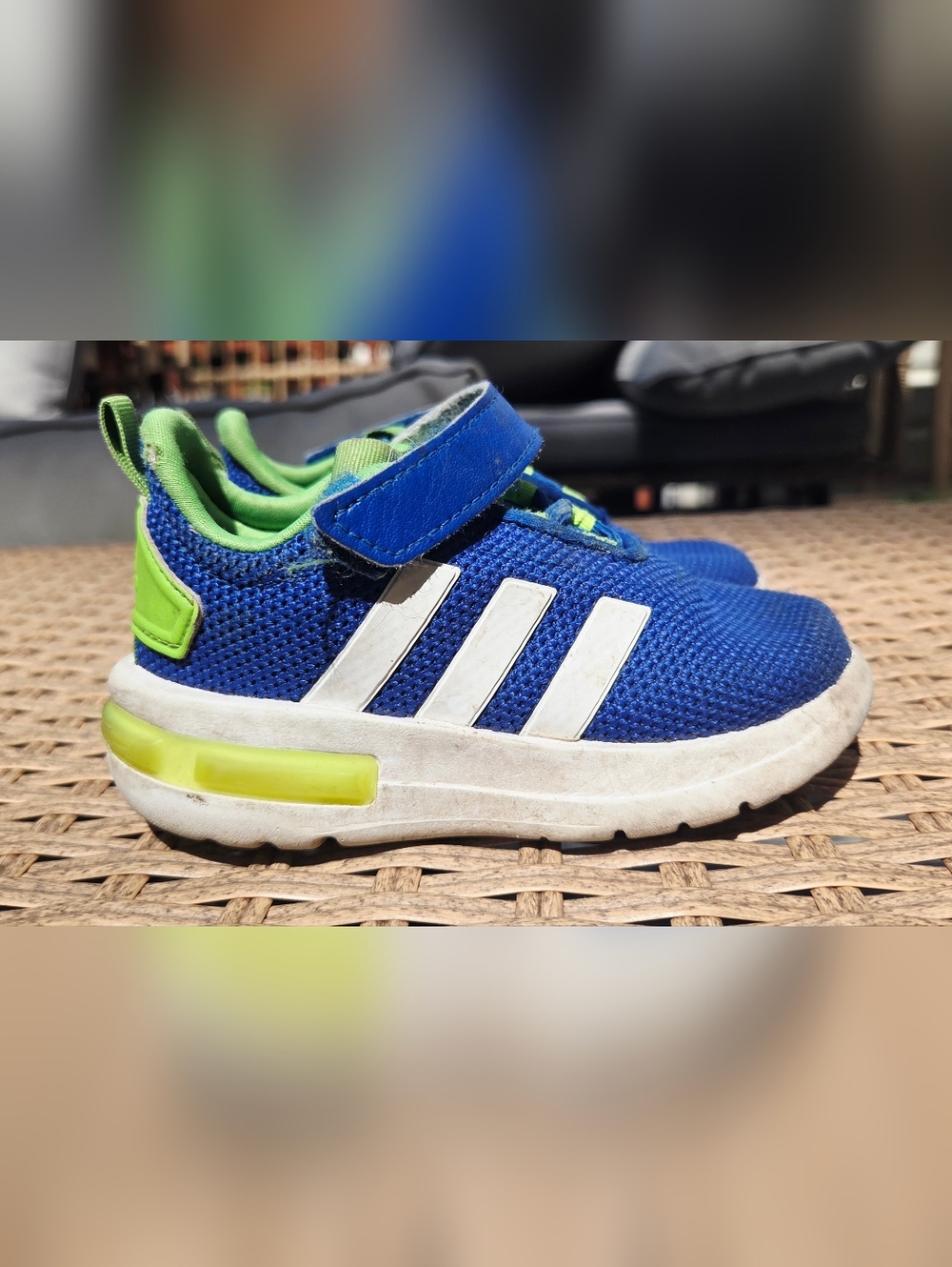 adidas Blue and Green Kids Sneakers